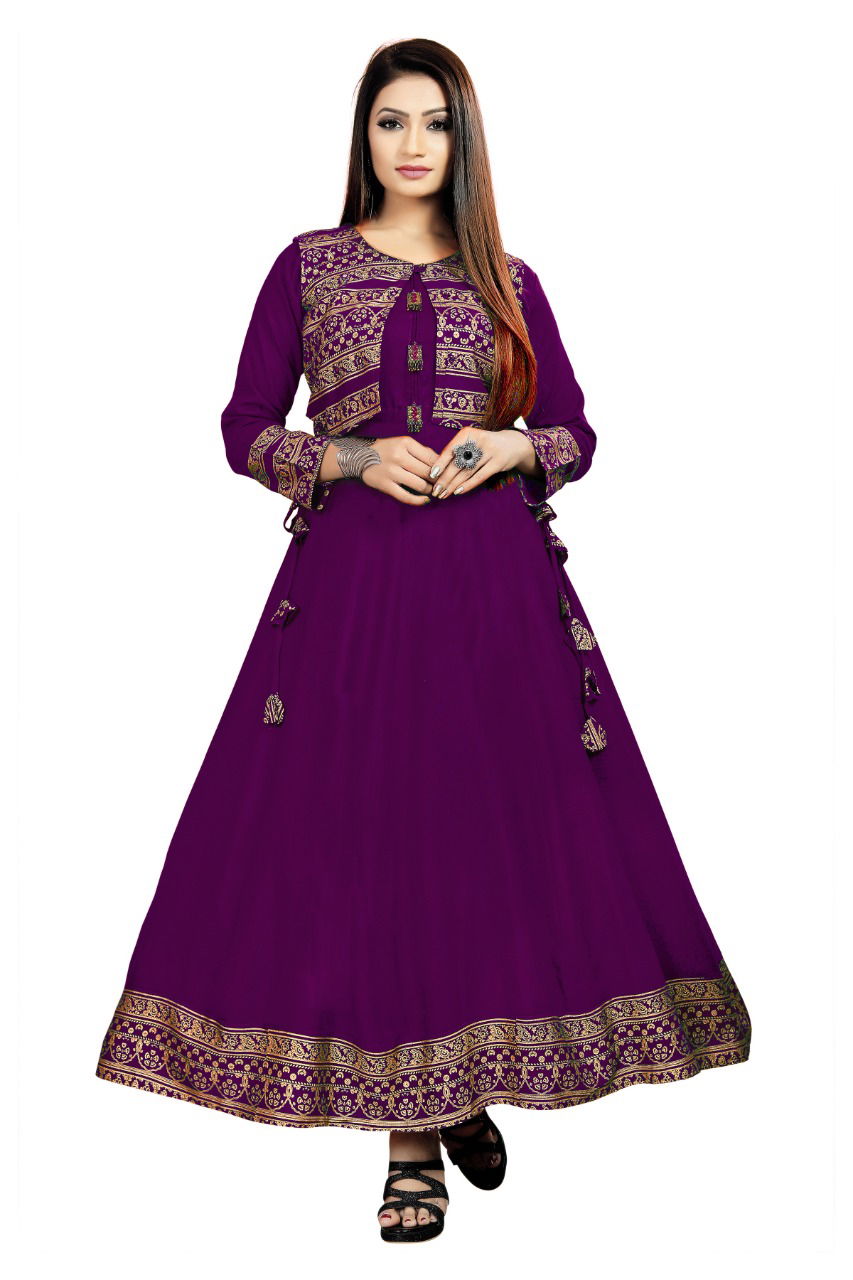 Koti Style 1006 Ethnic Wear Designer Rayon Anarkali Long Kurti Collection